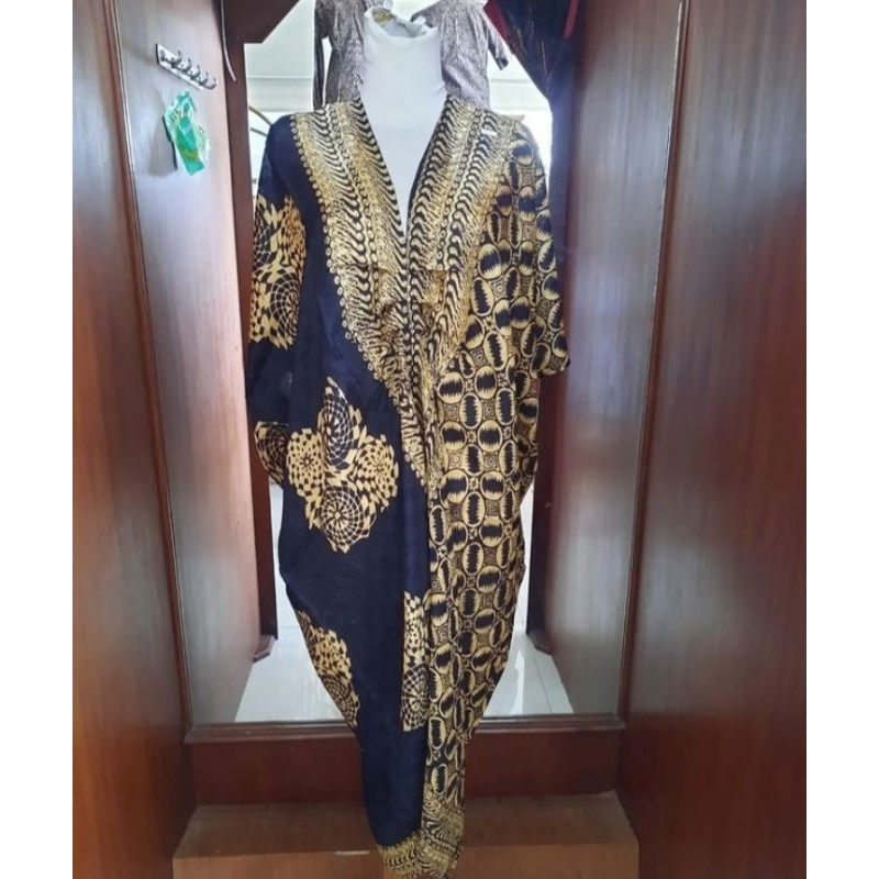kaftan raya series- bahan viscose viskos semi sutra motif 3dimensi ootd kondangan kaftan batik termu