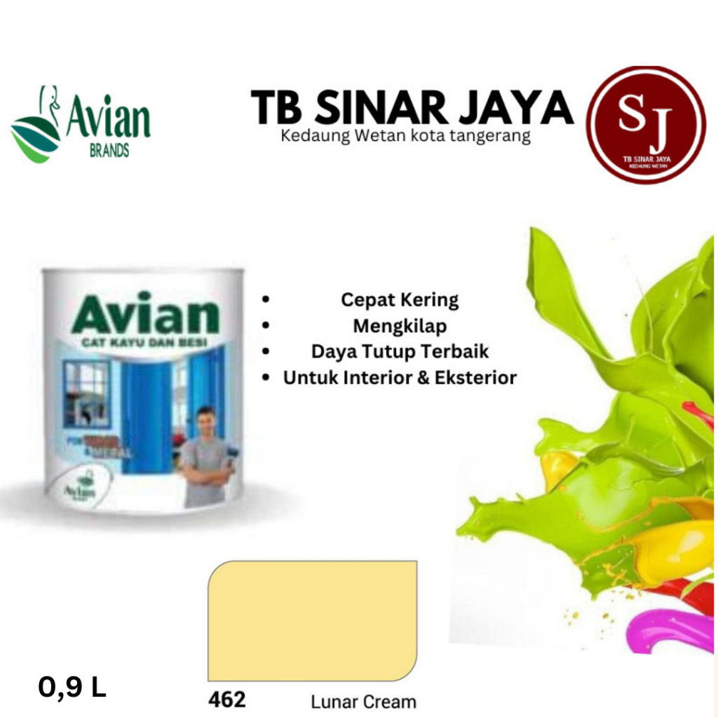 Cat Kayu dan Besi Avian 1kg /Cat Minyak Sintetis - 462 Lunar Cream