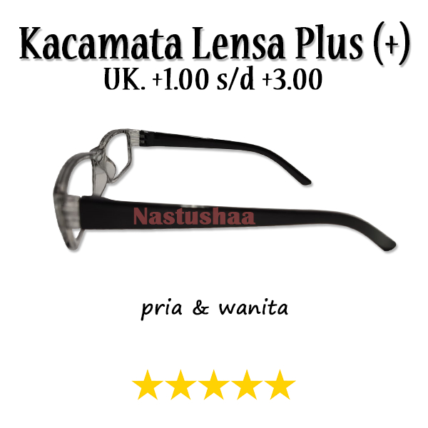 Kacamata Baca Full Plus (+) Tersedia Ukuran +1.00 s/d +3.00 Dengan Variasi Motif garis Dibagian Frame Bentuk Bingkai Persegi Panjang Cocok DIpakai Untuk Pria Atau Wanita (Unisex) NOCASE