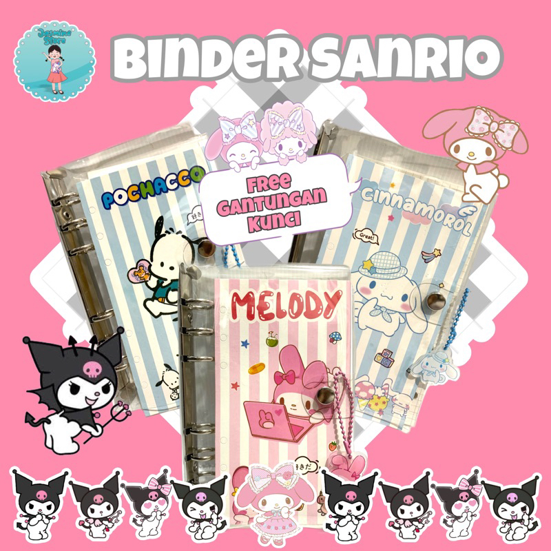 

Binder Sanrio/Binder Cinnamonrol/Binder Kuromi/Buku Binder Notebook Aesthetic Colourfull/Buku Binder Buku Tulis Kertas Kotak/Refil Binder/Daily Planner/Journal/Jurnal/Agenda/Notebook/Buku Catatan Lucu/Isi Binder