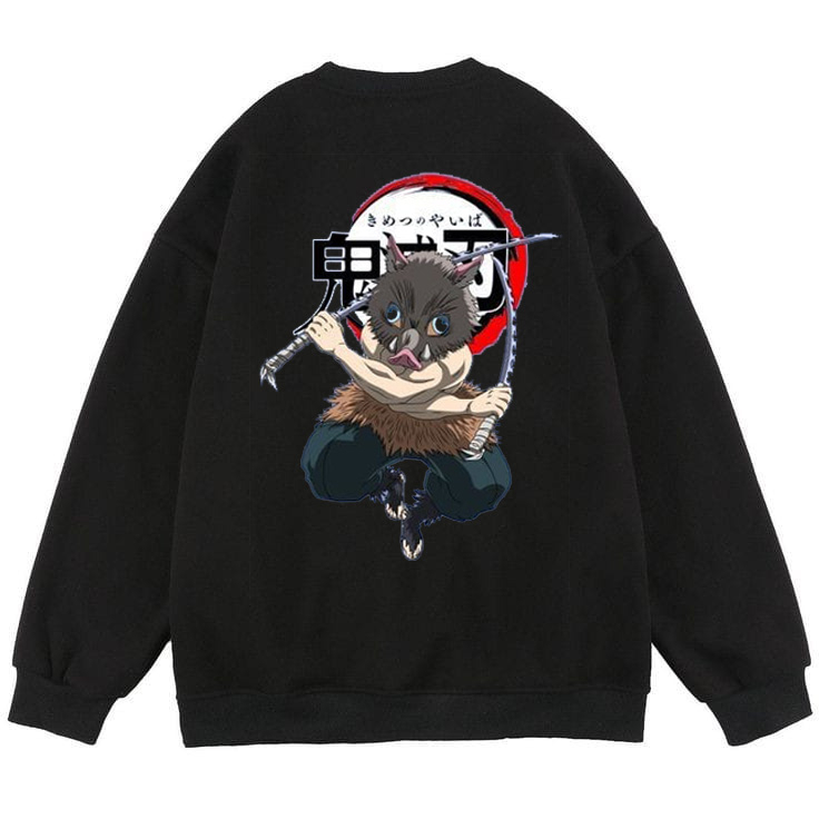 Afterrisen Crewneck Anime Demon Slayer Kimetsu No Yaiba Inosuke Hasibhira