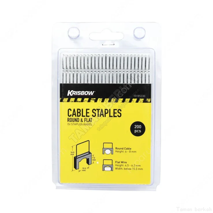 

KRISBOW SET STAPLES KABEL - ROUND AND FLAT CABLE STAPLES 200 PCS