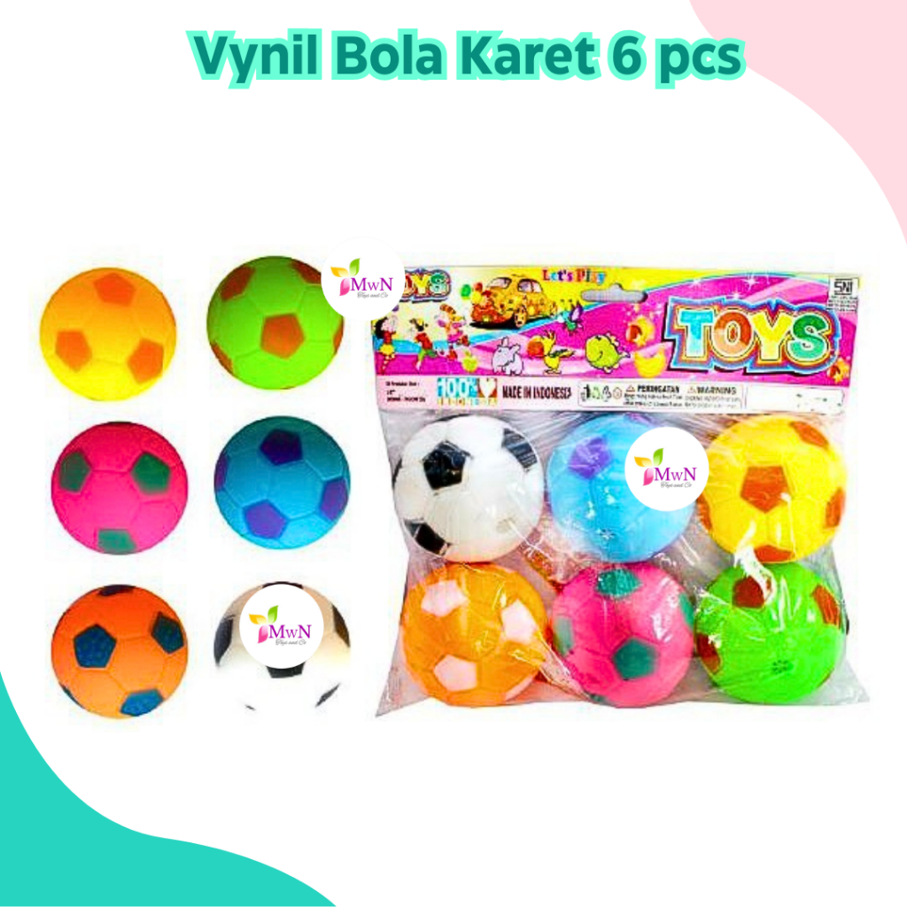 mwn.toys Vynil Bola Karet 6 pcs