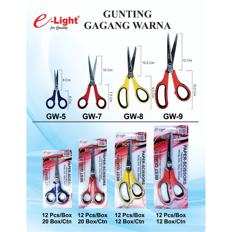 

Gunting E-light GG hitam, GG warna dan Gunting rambut