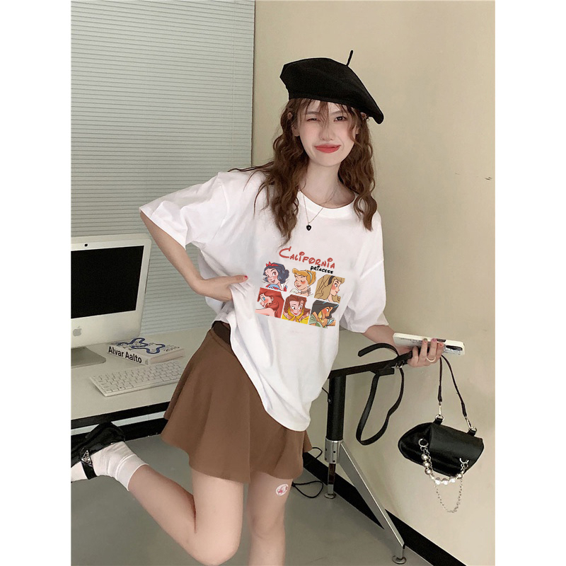 t-shirt baju wanita kaos korean style Princess atasan oversize lengan pendek