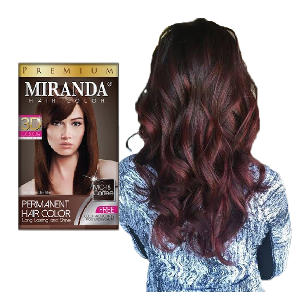 Semir Rambut Yang Bagus Permanen Warna Miranda Hair Color Premium MC-18 Coffee Paket Miranda + Set M