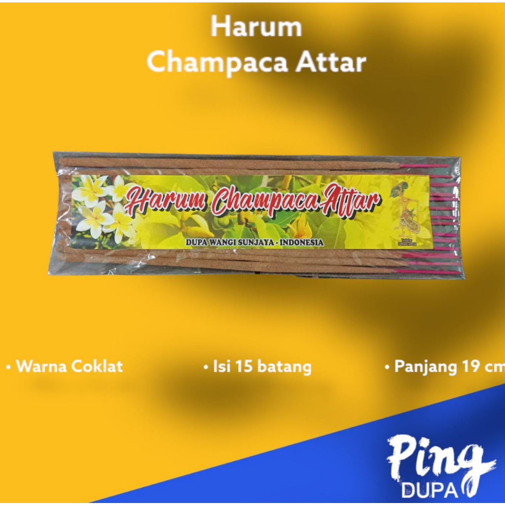 Dupa Hio Harum Champaca Attar Mini Isi 15 Batang Aroma Champaka