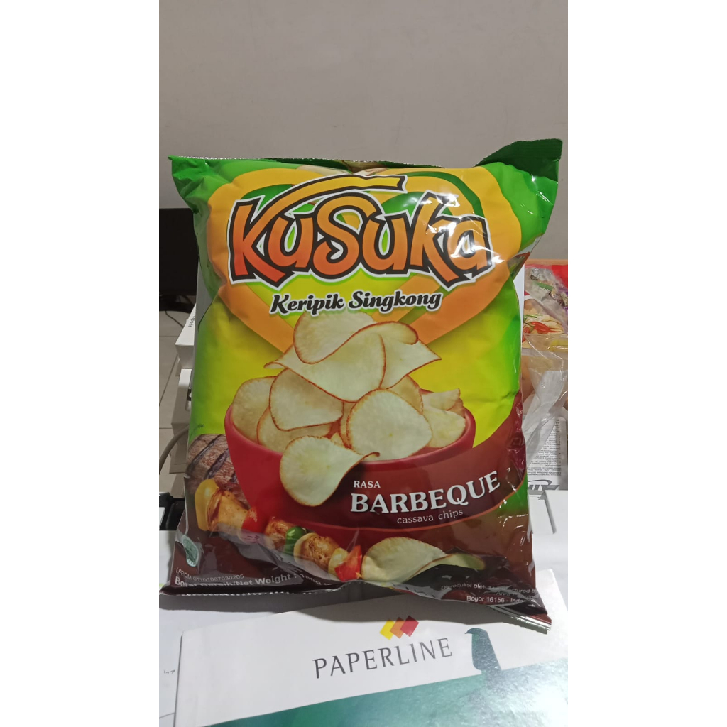 Kusuka keripik singkong Barbeque / BBQ / Cassava Chips Barbeque 180grm