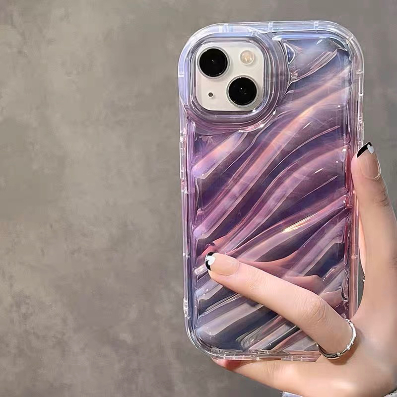 Purple Metallic Wave Softcase Casing Case HP Lucu iphone XS XS Max XR 11 Pro Max 12 Pro Max 13 Pro Max 14 Pro Max
