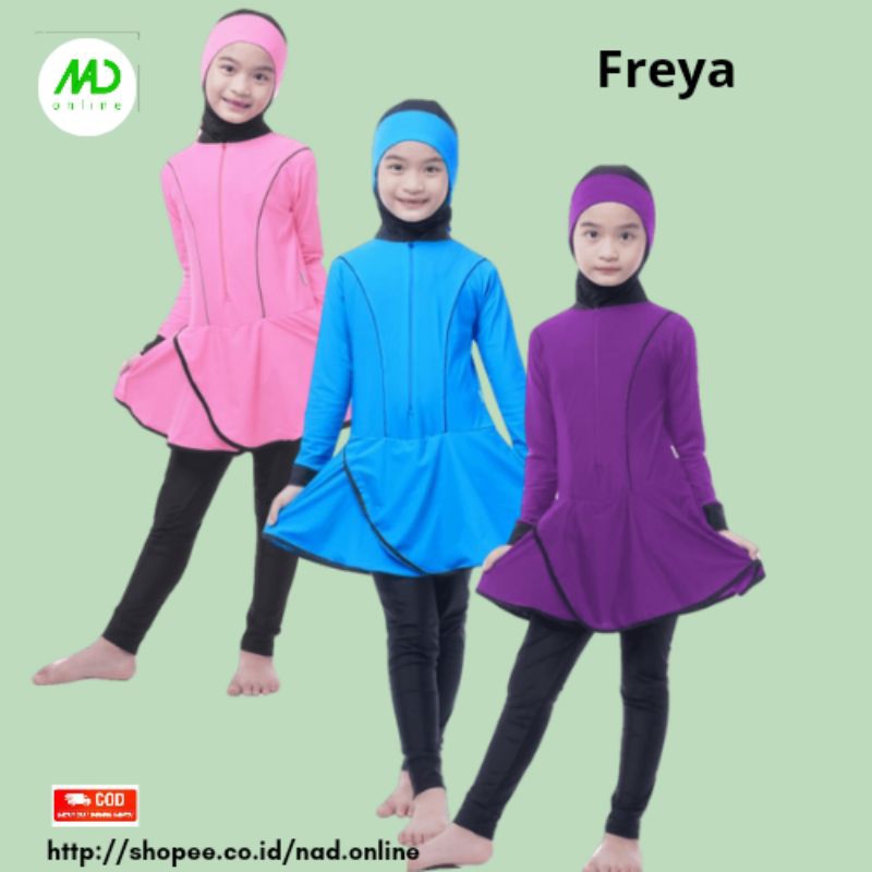 Baju renang anak perempuan muslim muslimah panjang edora FREYA