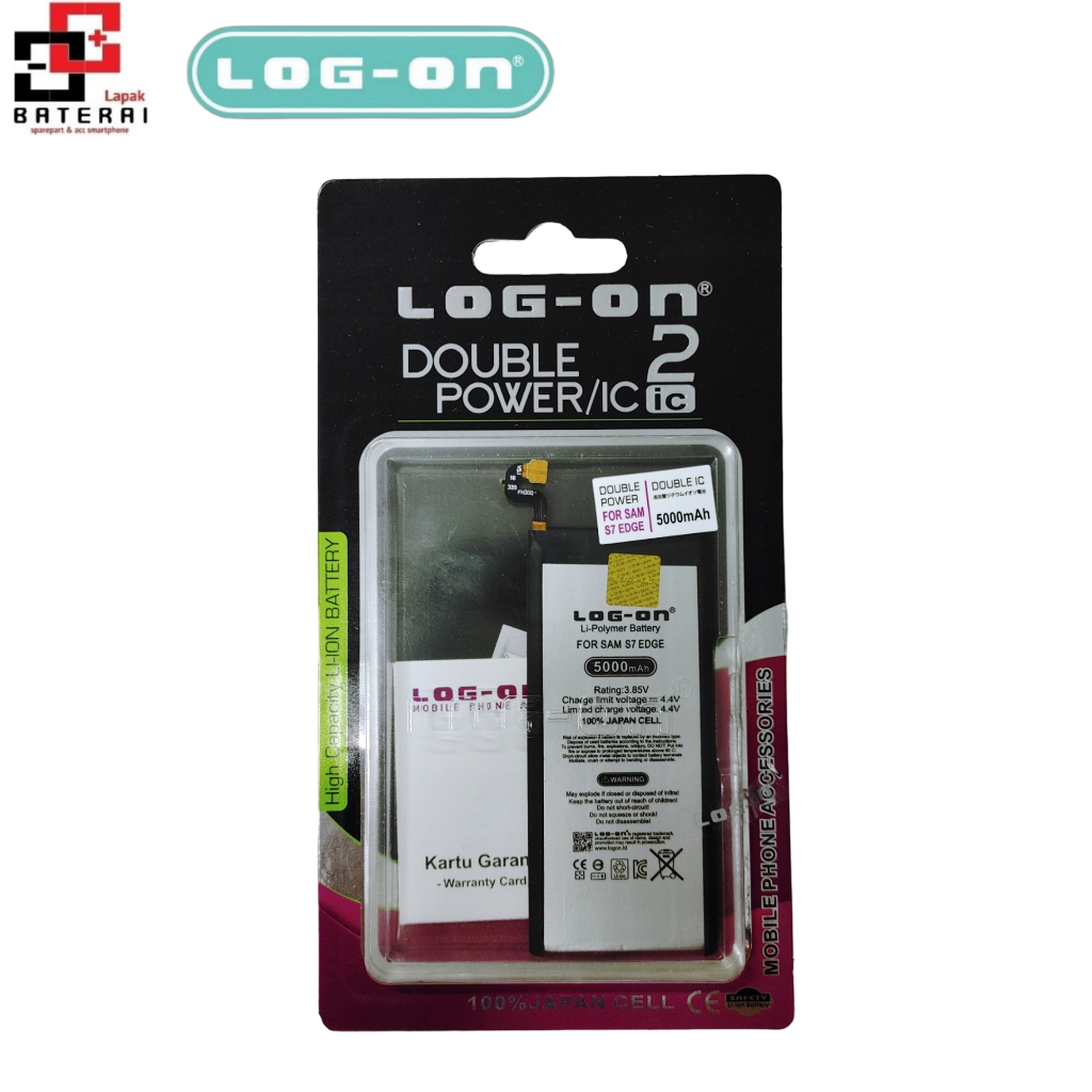 LOG - ON Baterai Samsung S7 Edge G935 Double IC Protection Battery Batre