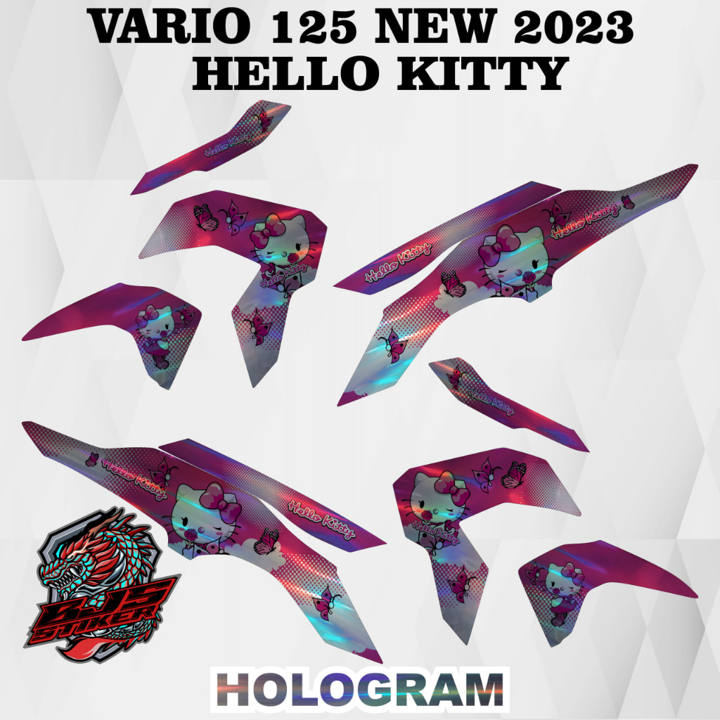Striping VARIO 125 NEW 2023 - Stiker Decal HOLOGRAM / MIRROR CHROME VARIO 125 NEW 2023 HELLO KITTY