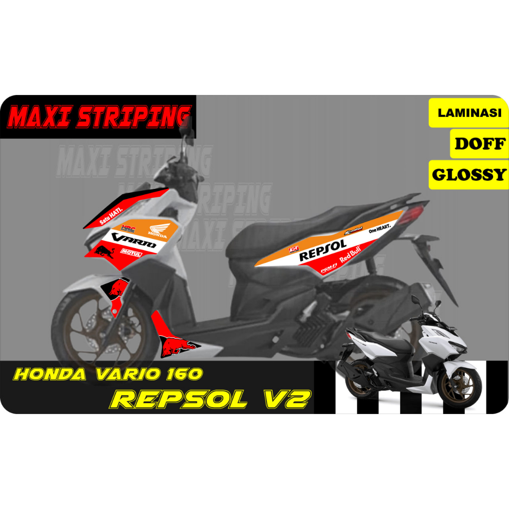 Stiker striping decal motor Vario 160 Repsol v2