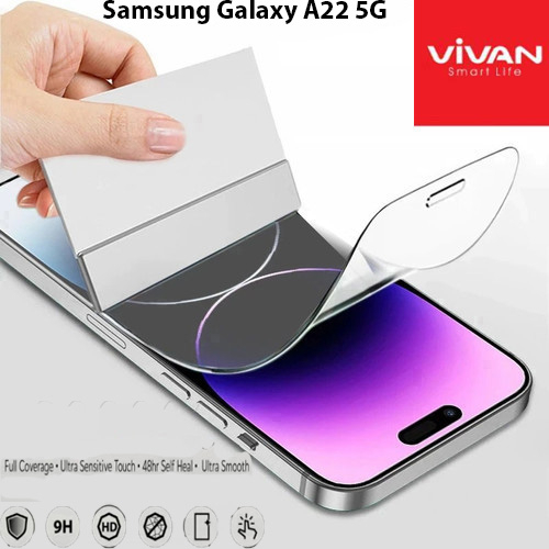 Vivan Hydrogel Samsung Galaxy A22 5G Anti Gores Original Crystal Clear Protector Screen Guard Full Cover