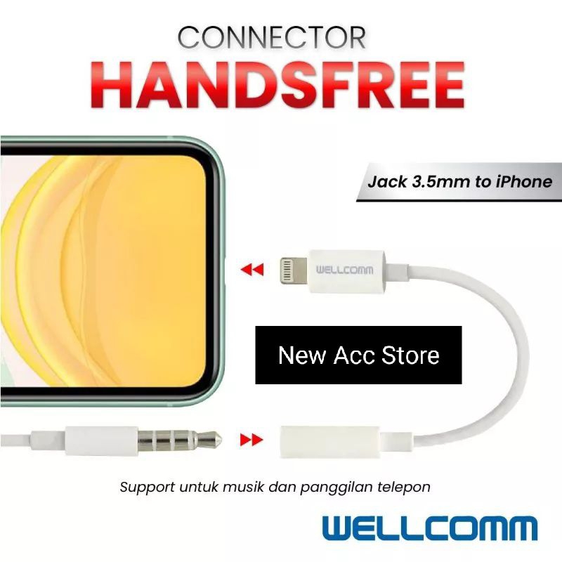 CONECTOR WELCOME HF JACK 3.5MM TO IPHONE ,TO TYPE C