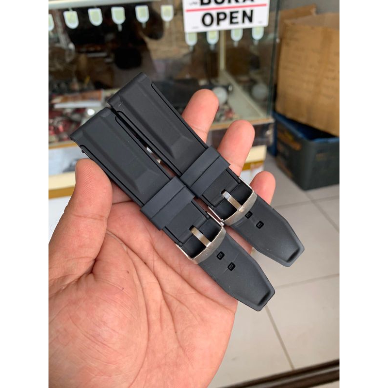 Strap tali jam tangan karet rubber size 24mm tanpa jahit