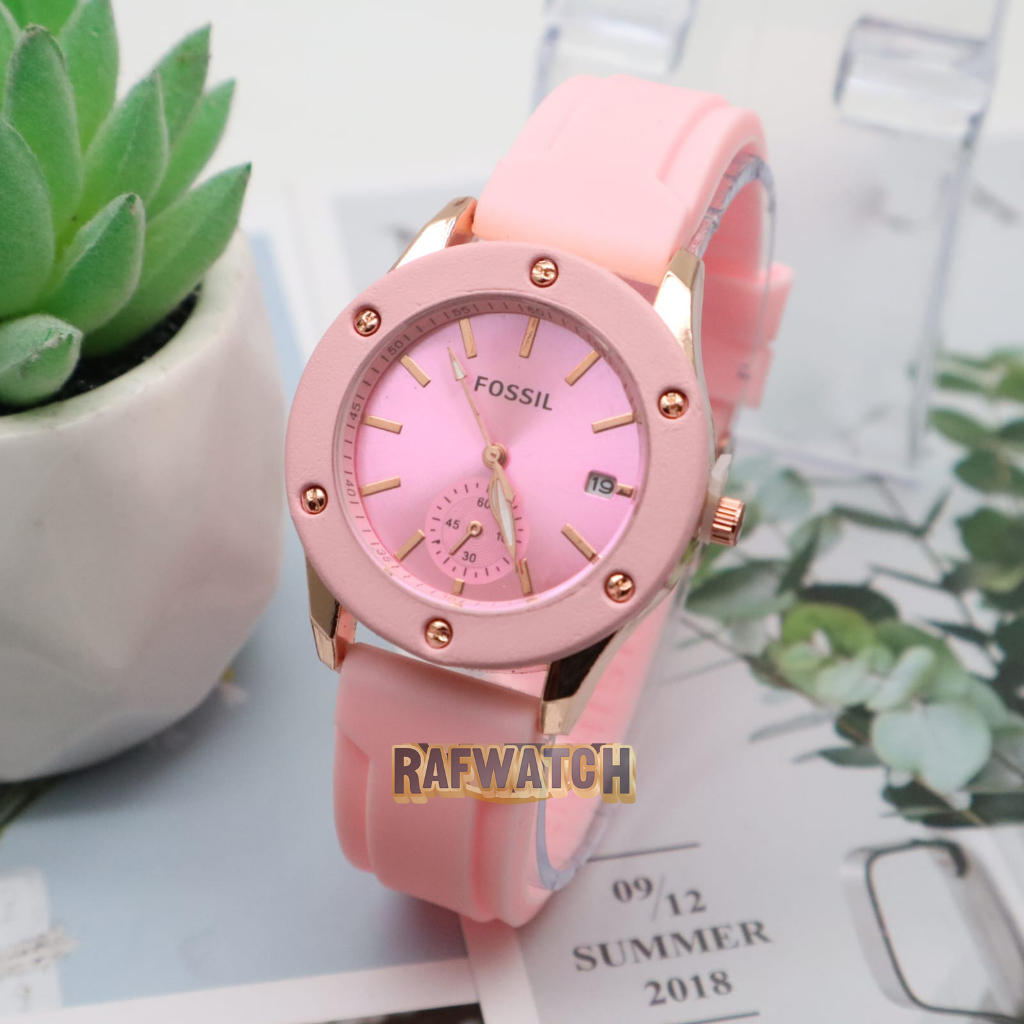 Jam Tangan Wanita Mewah Elegant Strap Rubber Tanggal Aktif F1