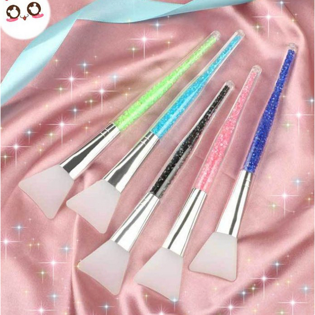 A474 KUAS MASKER GLITTER mask silicone silikon gagang diamond manik manik make up brush aksesoris accessories alat kecantikan perawatan wajah bubuk