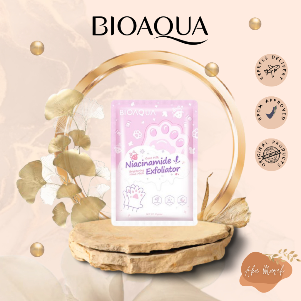 ✨ AKU MURAH ✨Bioaqua Goat Milk Niacinamide Exfoliator Hand Mask 35gr (BPOM)