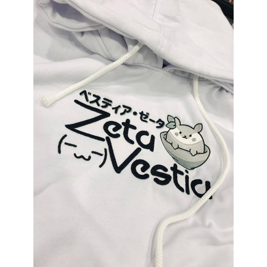 Sweater Hoodie Zeta Embroidery WHITE Kawaii Premium Unisex