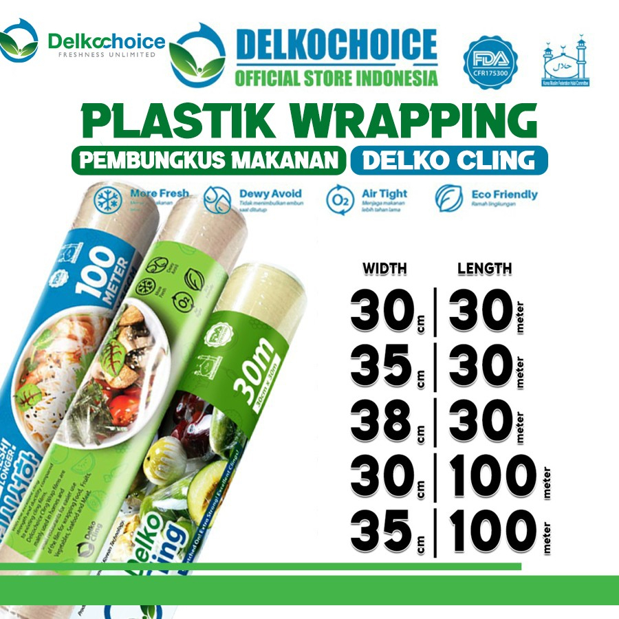 Plastik Cling Wrap Food Wrapping Pembungkus Makanan DELKO CLING / Roll