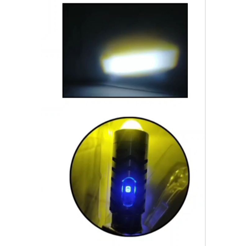 Bohlam lampu depan luminos H6 laser + devil putih kuning matic bebek original