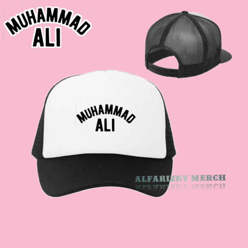 Topi trucker premium/topi jaring pria wanita casual fighter model MUHAMMAD ALI