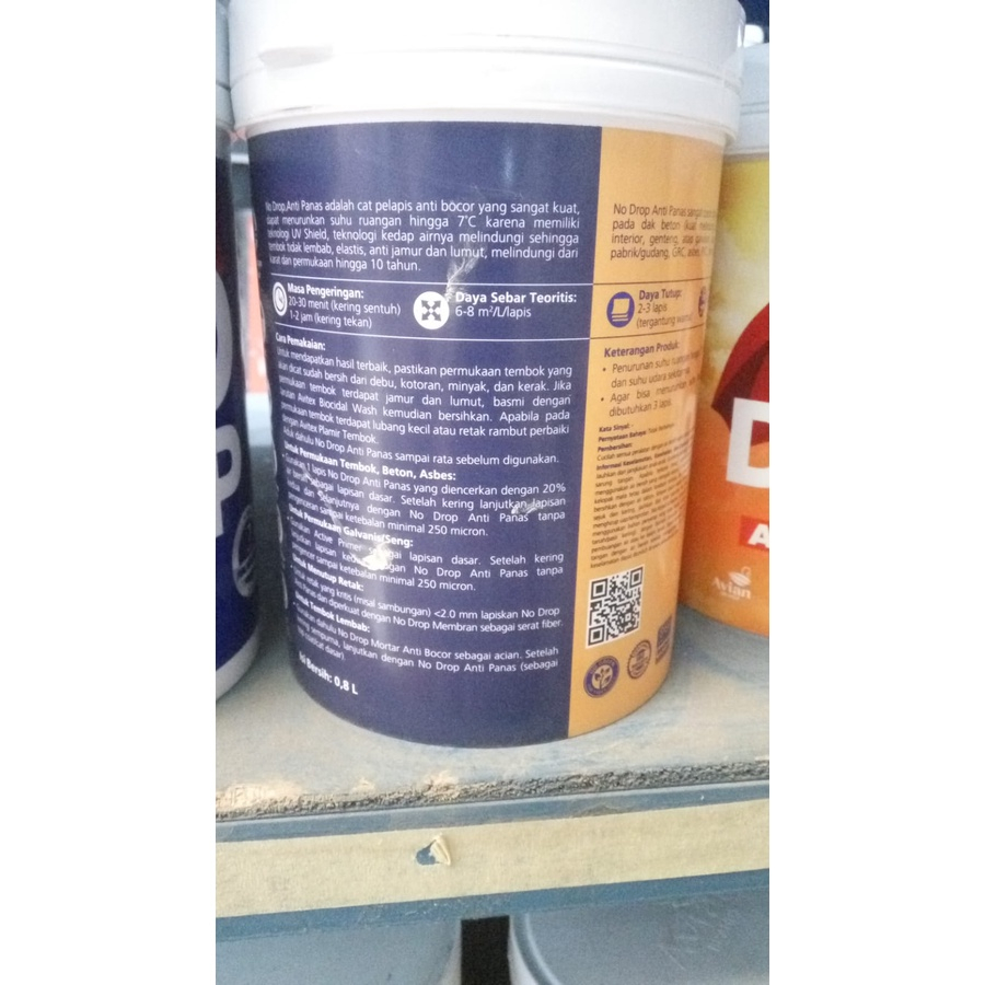 Cat Nodrop Anti Panas 1KG Cat Pelapis Anti Bocor Dan Anti Panas 10 Tahun / Nodrop Anti Panas Waterproofing atap