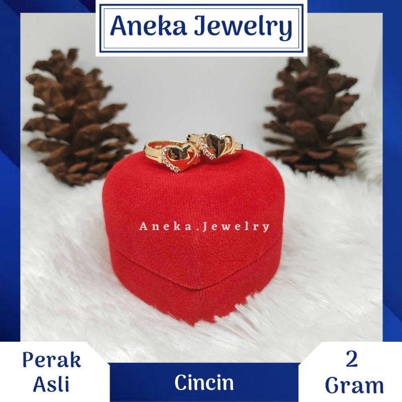 Cincin Love Variasi, Perak 925, Sepuh Emas Kuning / Putih