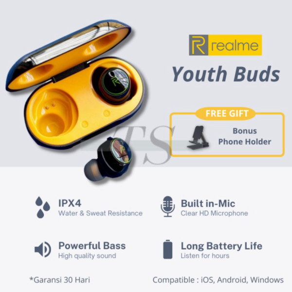 TWS WIRELESS REALME TRUE EARPHONE Dijual YOUTH EARBUDS Limited BLUETOOTH HEADSET BUDS