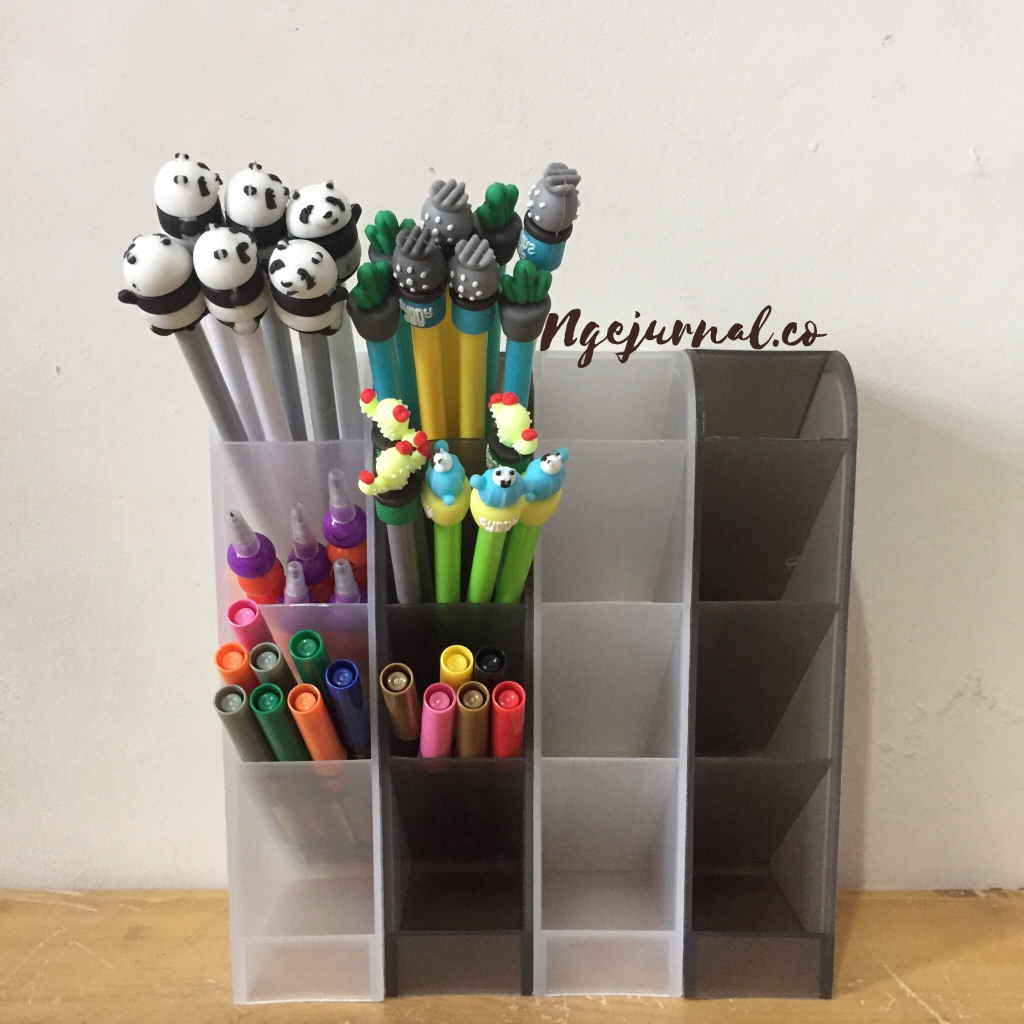 

3 Slot Desktop Pen Holder Pencil Storage Box Organizer Kotak Pensil Tabung Pena