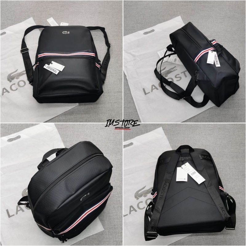 Backpack Leather Black Tas ransel pria