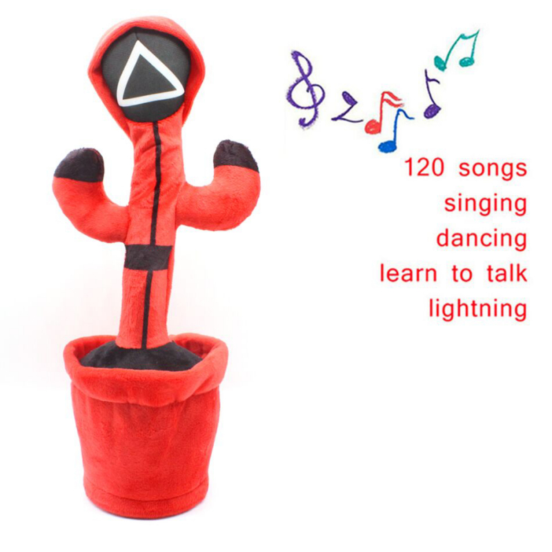 Mainan Anak Boneka Dancing Squid Game Recorder Toy Dancing Cactus Mainan Boneka Anak Kaktus Squid Game Menari Music bisa Rekam Suara hadiah ulang tahun mainan pendidikan awal