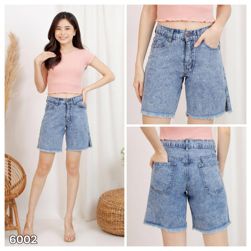 CASVINEJEANS || Celana Jeans Wanita Cewek Short Pants Rawis Pinggang Highwaist Stretch Jeans