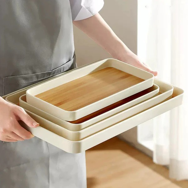 【COD】Dapur Tatakan Estetik/Nampan Estetik Tatakan/Rectangle Tray Tatakan/Tray Aesthetic/Rectangle Tray Persegi Panjang