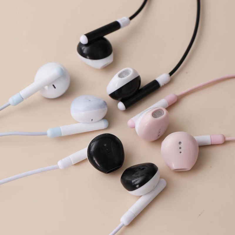 [ XY 80 ] Set Headset Earphone karakter l Lucky Happy/ + Wadah Earphone Motif