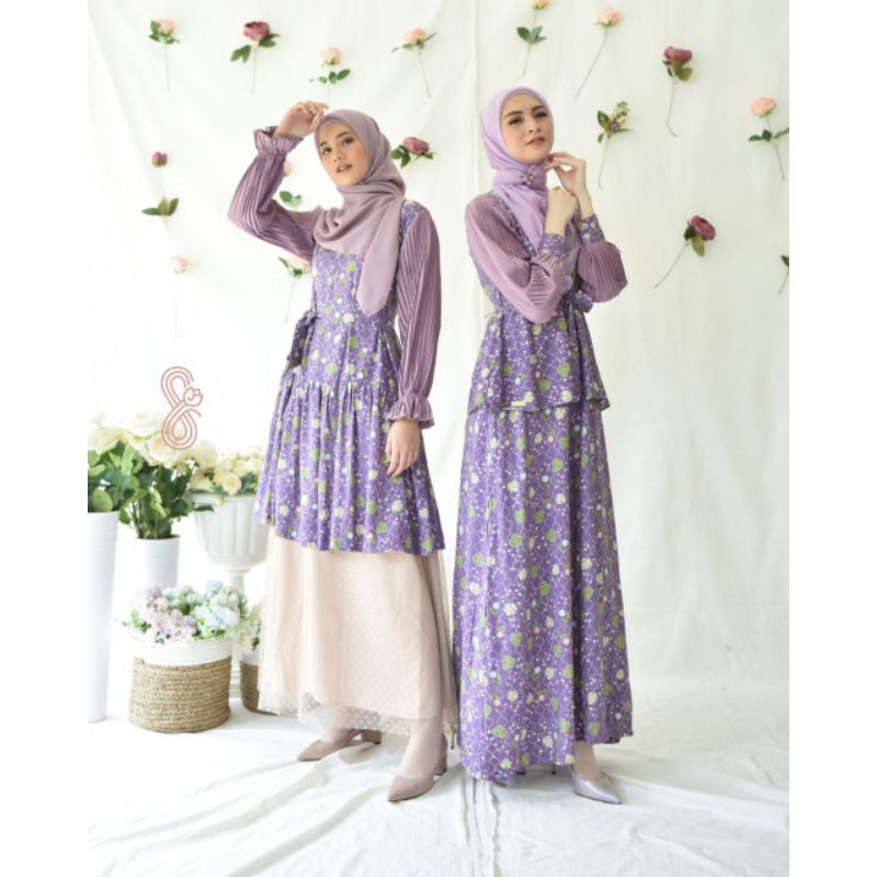 MIDI DRESS AYANA ATASAN LONG TUNIK RAYON TWILL PREMIUM - SQUADA