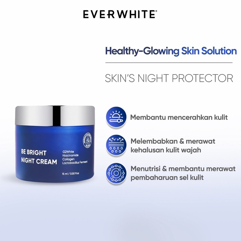 Everwhite Renew Kit - Peptide Serum Eye Cream Ceramic Applicator Night Cream Anti Aging Be Bright Original BPOM COD Paket Set Krim Mata