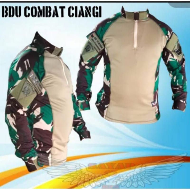 Kaos Bdu combet ciangi tni lengan panjang baju bdu tactical tni