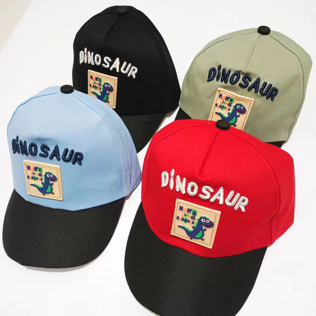 (Hello Girl)MZ35 Topi BaseBall Anak Kecil Umur 2-6 Tahun Motif Dinosaurus Import