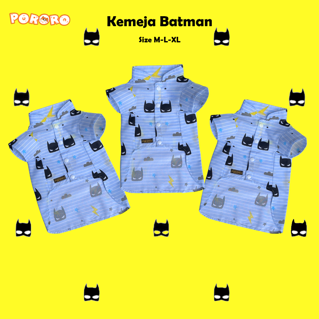 Pororo - Kemeja Kucing Motif Batman Lucu Murah Aksesoris Hewan