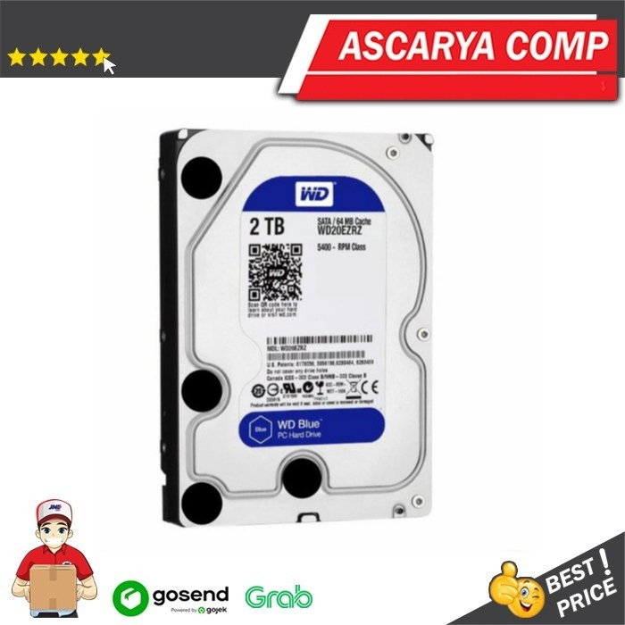 Harddisk WD 2TB Sata3 5400 BLUE.64MB (RESMI WD 2TAHUN)