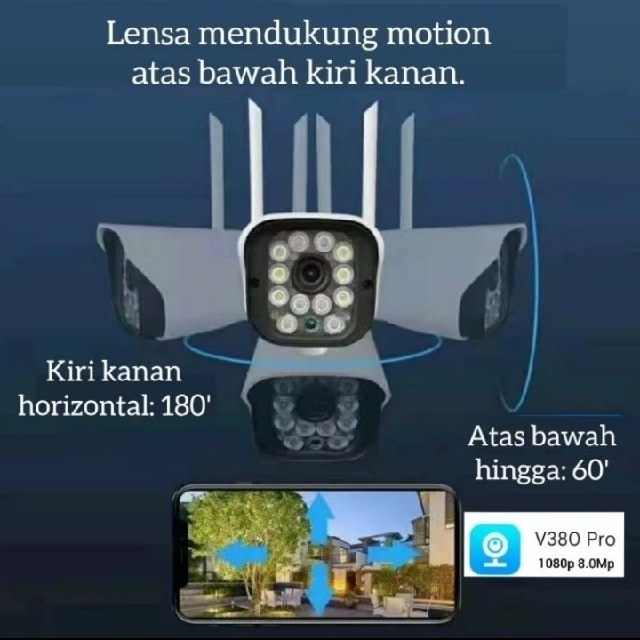 New IP Kamera PTZ V380 HD 1080p 8MP Outdoor Wifi Cctv Waterproof v380pro