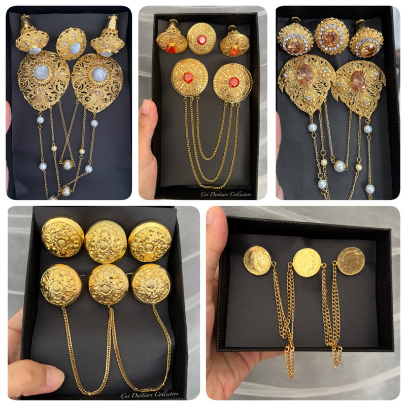 Set Bros/ Bros Klasik Pengantin Bali/ Bros Tetes Air/ Bros Rantai Wanita Alpaka