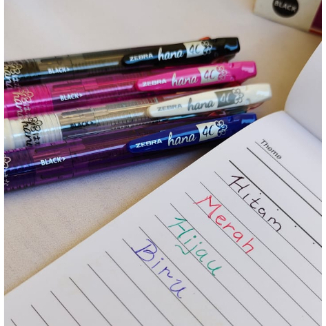

Bolpoin Pen Hana Zebra Satu Pulpen isi 4 warna 0,5mm