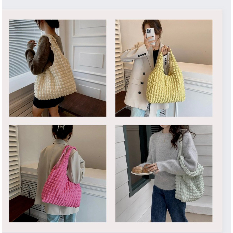 [LITTLE DAISY] AUBRIE PUFFY TOTE BAG / TAS KULIAH TRAVEL GAYA KOREA / TOTE BAG FASHION IMPORT TAS WANITA TRAVEL SEKOLAH EMPUK