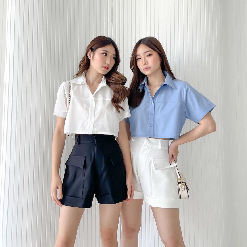 FRODE BASIC CROP TOP - BLOUSE WANITA OVERSIZE PREMIUM KOREA - KEMEJA PESTA - KEMEJA KANTOR WANITA - TOP BASIC MEWAH BUSUI FRIENDLY - ATASAN UNTUK KONDANGAN - TOP SEXY - HADIAH / KADO ULTAH UNTUK CEWEK