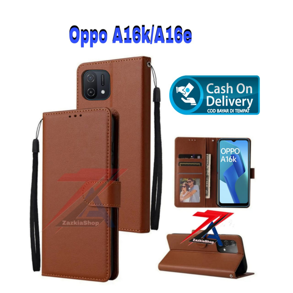 CASE FLIP CASE DOMPET KULIT FOR 0PP0 A16K/A16E CASING DOMPET-FLIP COVER LEATHER-SARUNG HP