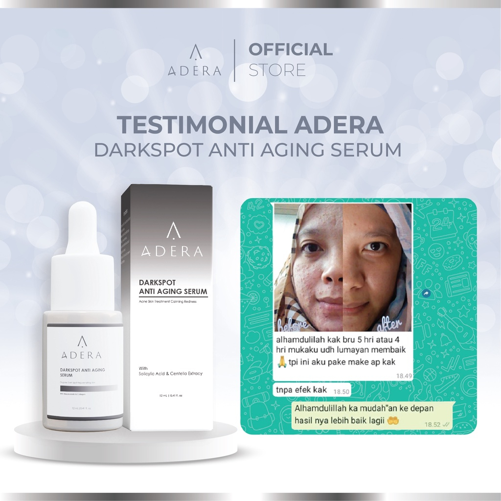 Serum Wajah Skincare Glowing Drak Spot Menghilangkan Mencerahkan Bekas Jerawat Flek Hitam Original Adera serum