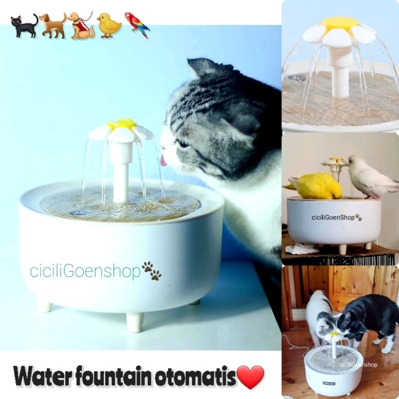 WATER FOUNTAIN dispenser air minum ANJING KUCING BURUNG tempat minum 2L air mancur otomatis